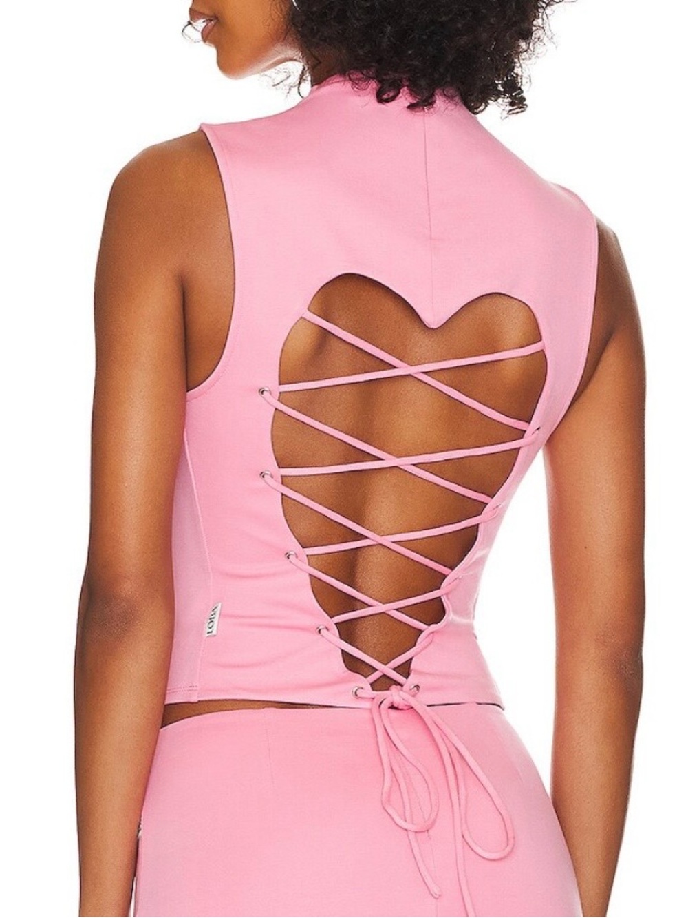 LOBA Amor Top Pink Medium Heart Lace Up